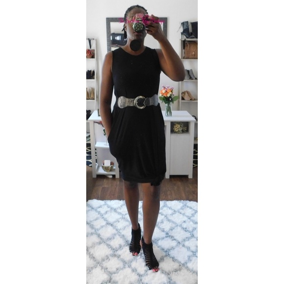 New! Black Maxi Round Hem Tank Dress - Picture 4 of 6